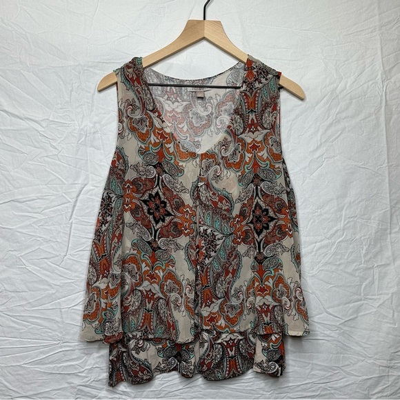 Roz & Ali  Paisley Sleeveless Top - Multicolor size 1X - Picture 1 of 5